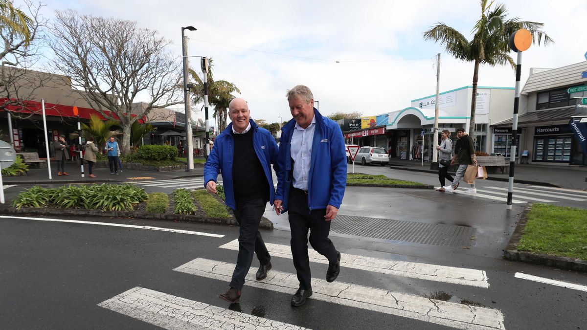 National leader Christopher Luxon hits the streets of Kerikeri during visit to Far North