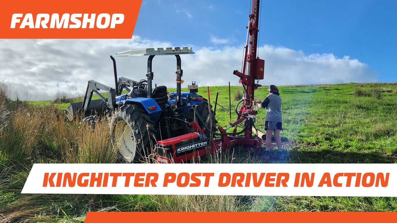 Kinghitter post driver in action in Northland, NZ   supplied by FarmShop