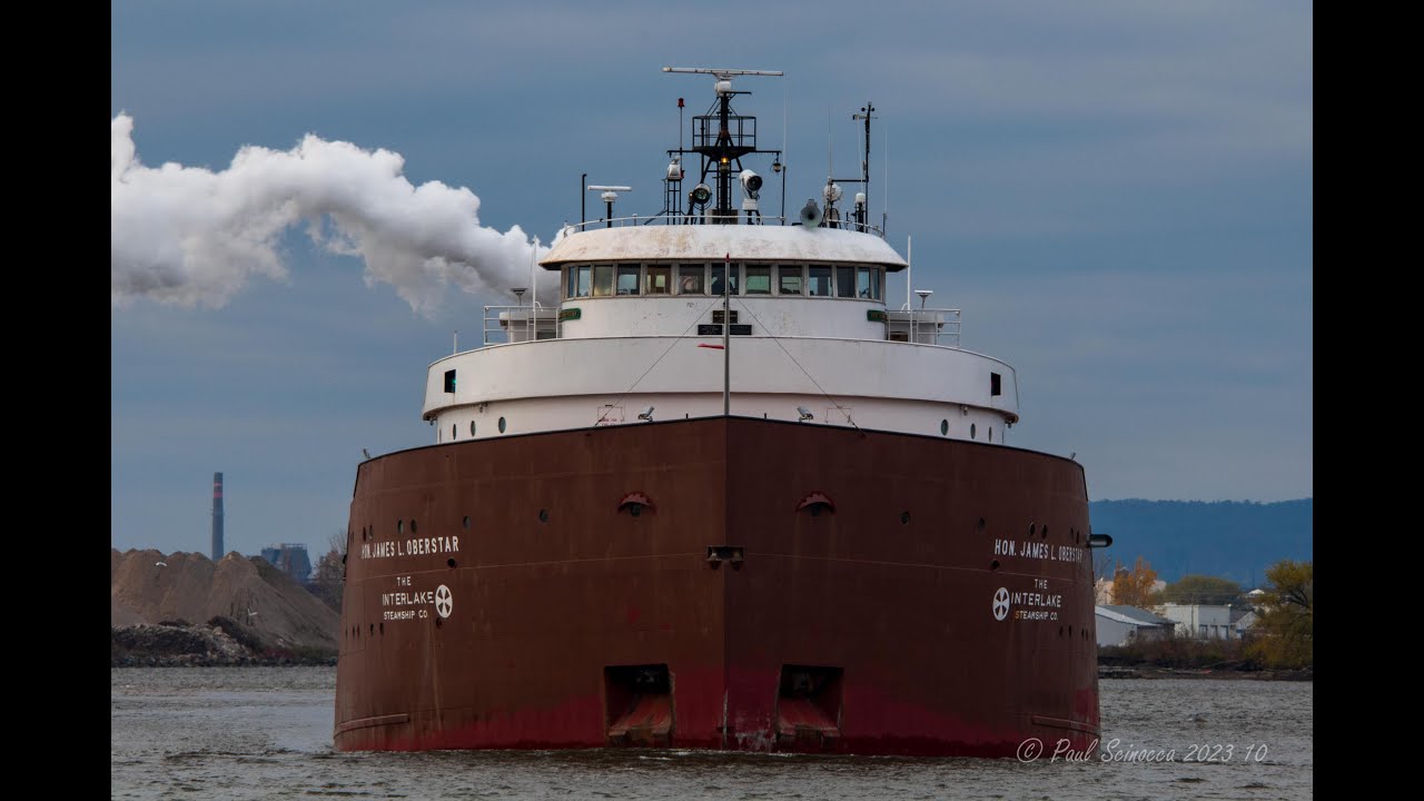 The only Ship Traffic in the entire Northland Today! ! The Hon James L Oberstar Departs Duluth!