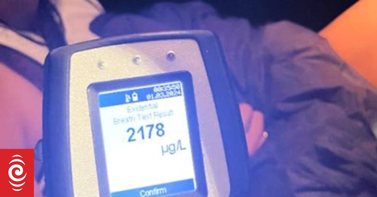 Auckland woman’s breath-alcohol test nearly nine times legal limit, police say