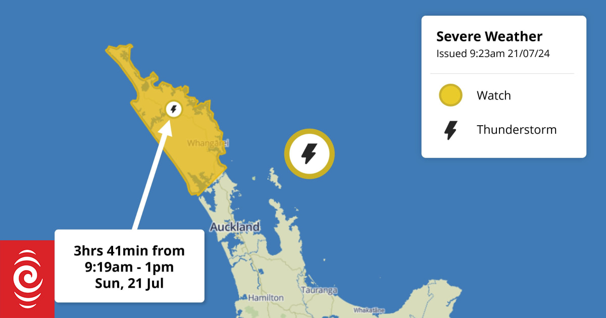 Severe thunderstorm warning lifted for upper North Island